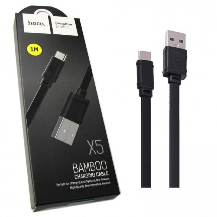 Кабель USB Type C, HOCO X5 Bamboo, цвет черный Кабель USB Type C, HOCO X5 Bamboo, цвет черный
