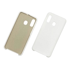 Чехол накладка Silicon Cover для SAMSUNG Galaxy A30 (SM-A305), силикон, бархат, цвет белый.