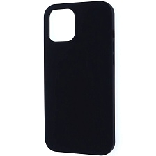 Чехол накладка Silicon Case для APPLE iPhone 12 Pro MAX (6.7"), силикон, бархат, цвет черный