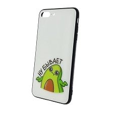 Чехол накладка для APPLE iPhone 7 Plus, iPhone 8 Plus, силикон, стекло, рисунок AVOCADO Ну бывает.