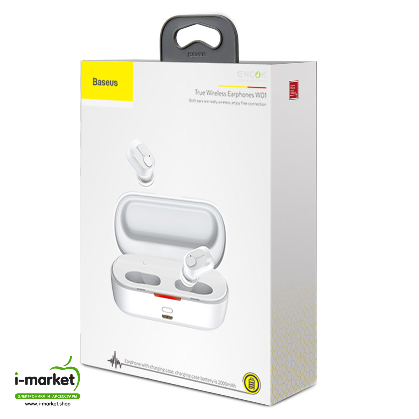Гарнитура (наушники с микрофоном) беспроводные, BASEUS NGW01-02 Encok True Wireless Earphones W01 Bluetooth 5.0 TWS, цвет белый Гарнитура (наушники с микрофоном) беспроводные, BASEUS NGW01-02 Encok True Wireless Earphones W01 Bluetooth 5.0 TWS, цвет белый