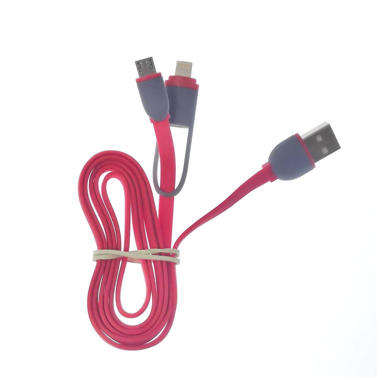 Кабель NGY-915 Micro USB, переходник на Lightning 8 pin, длина 1 метр, цвет красный