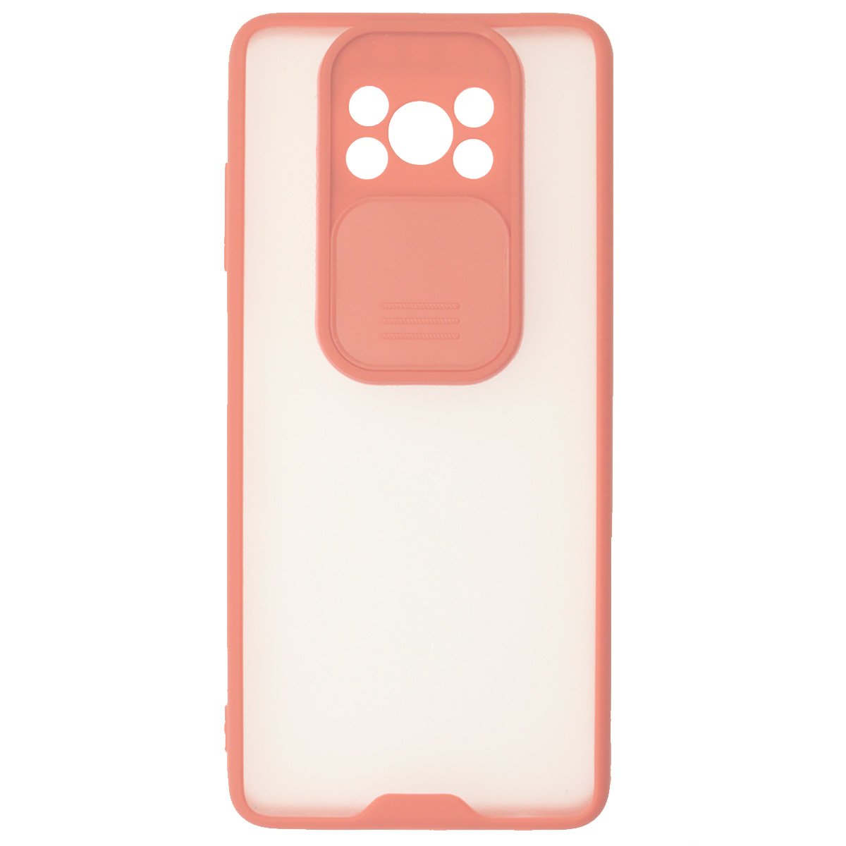 Чехол накладка LIFE TIME для XIAOMI POCO X3, POCO X3 Pro, силикон, пластик, матовый, со шторкой для защиты задней камеры, цвет окантовки розовый