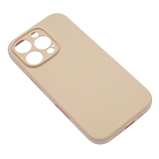 Чехол накладка Silicone Case для APPLE iPhone 16 Pro, L-ogo, защита камеры, силикон, бархат, цвет розовый песок