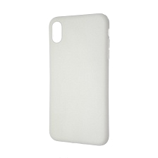 Чехол накладка для APPLE iPhone XS Max, силикон, матовый, цвет белый.