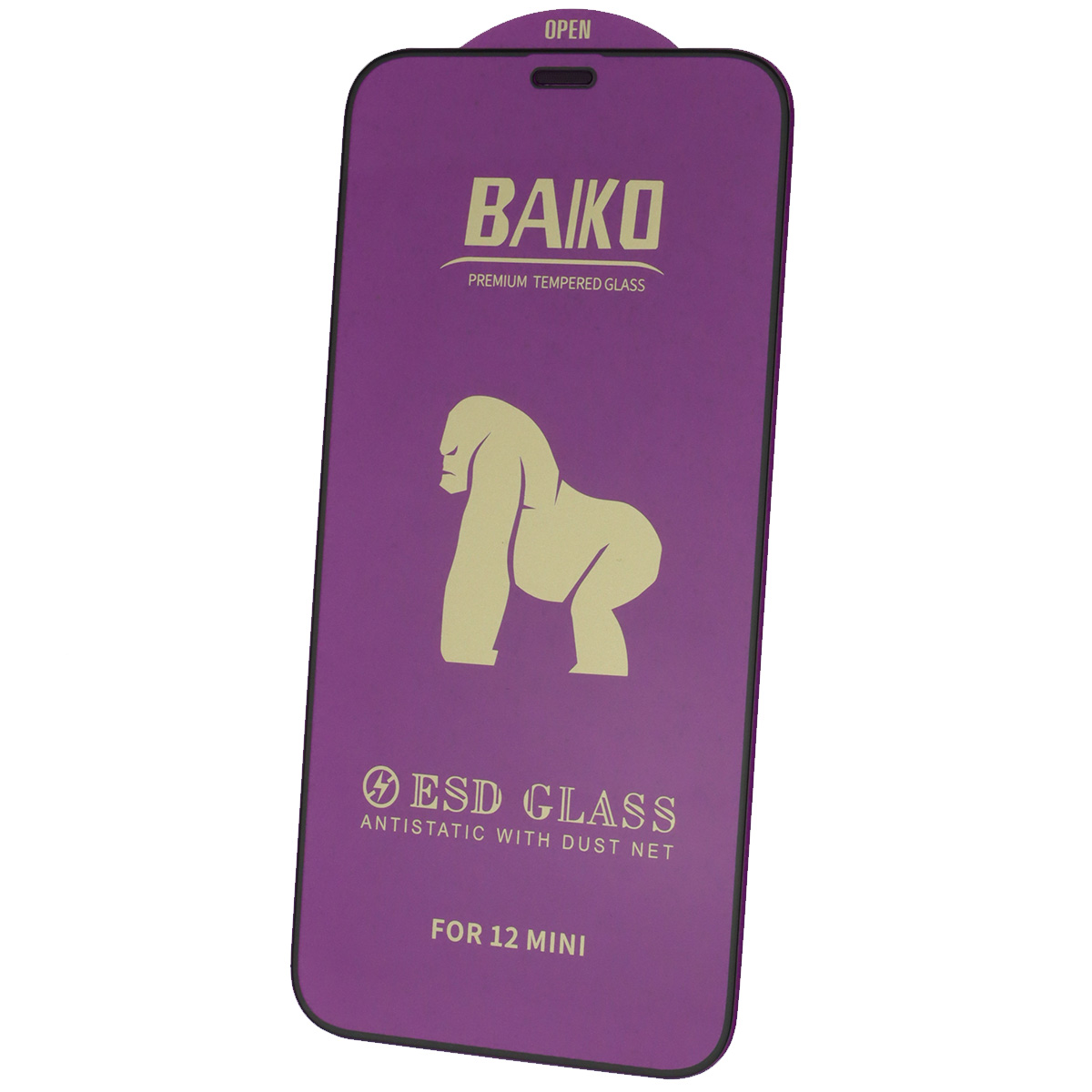 Защитное стекло BAIKO для APPLE iPhone 12 mini (5.4"), с сеточкой на динамике, цвет окантовки черный