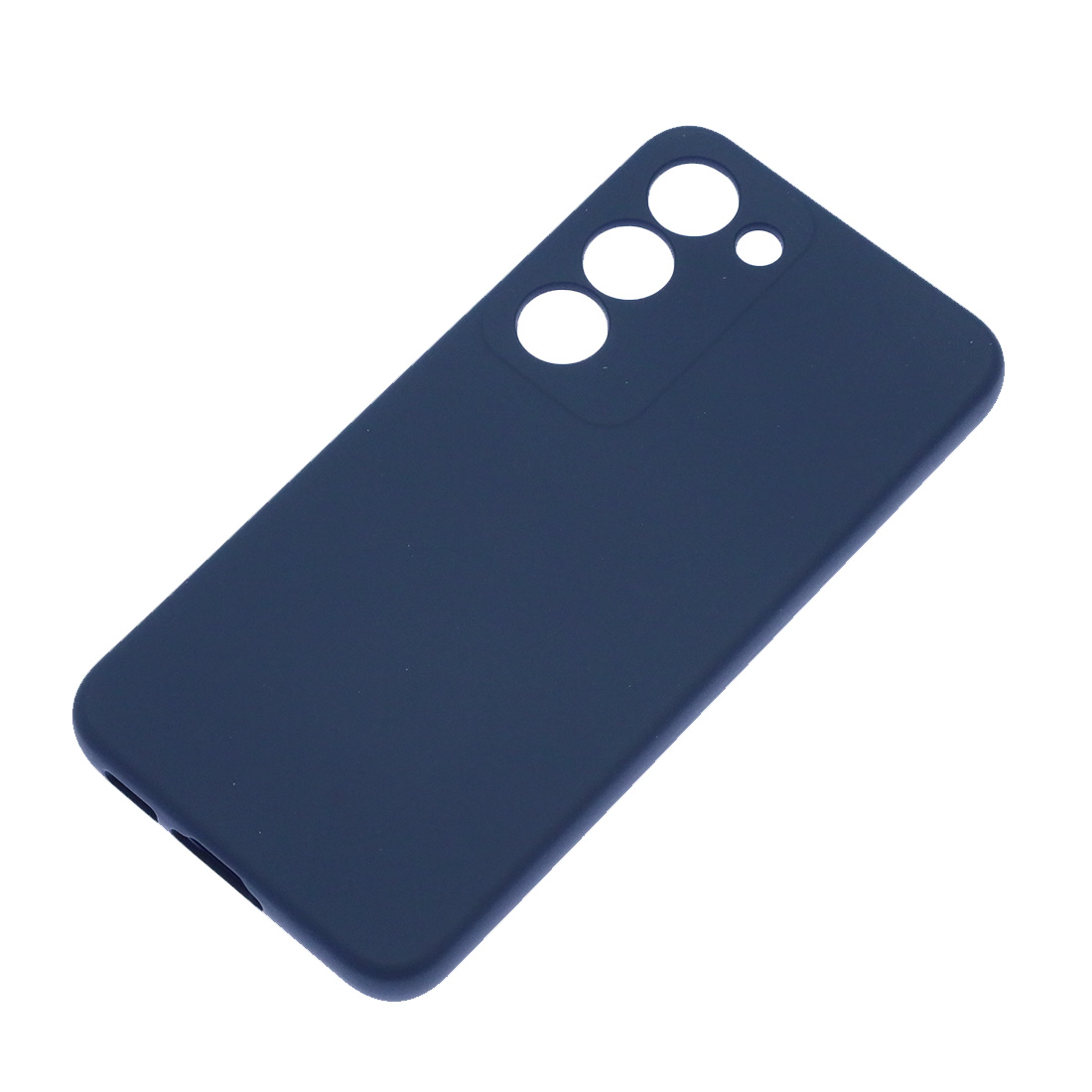 Чехол накладка Silicon Cover для SAMSUNG Galaxy S23, защита камеры, силикон, бархат, цвет темно синий