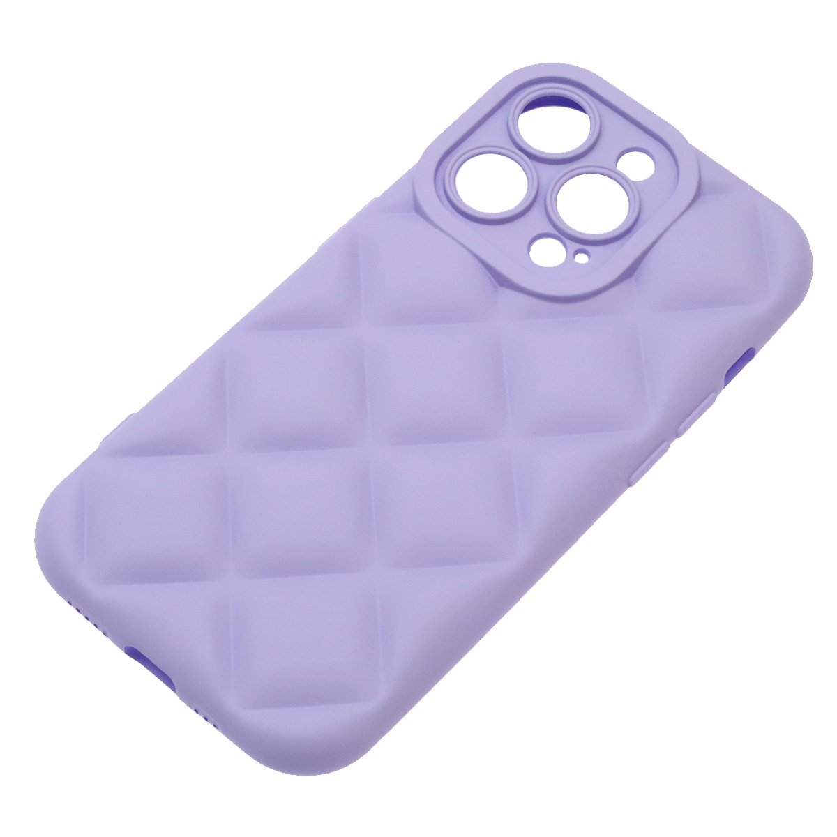Чехол накладка для APPLE iPhone 14 Pro (6.1"), силикон, 3D ромб, цвет сиреневый
