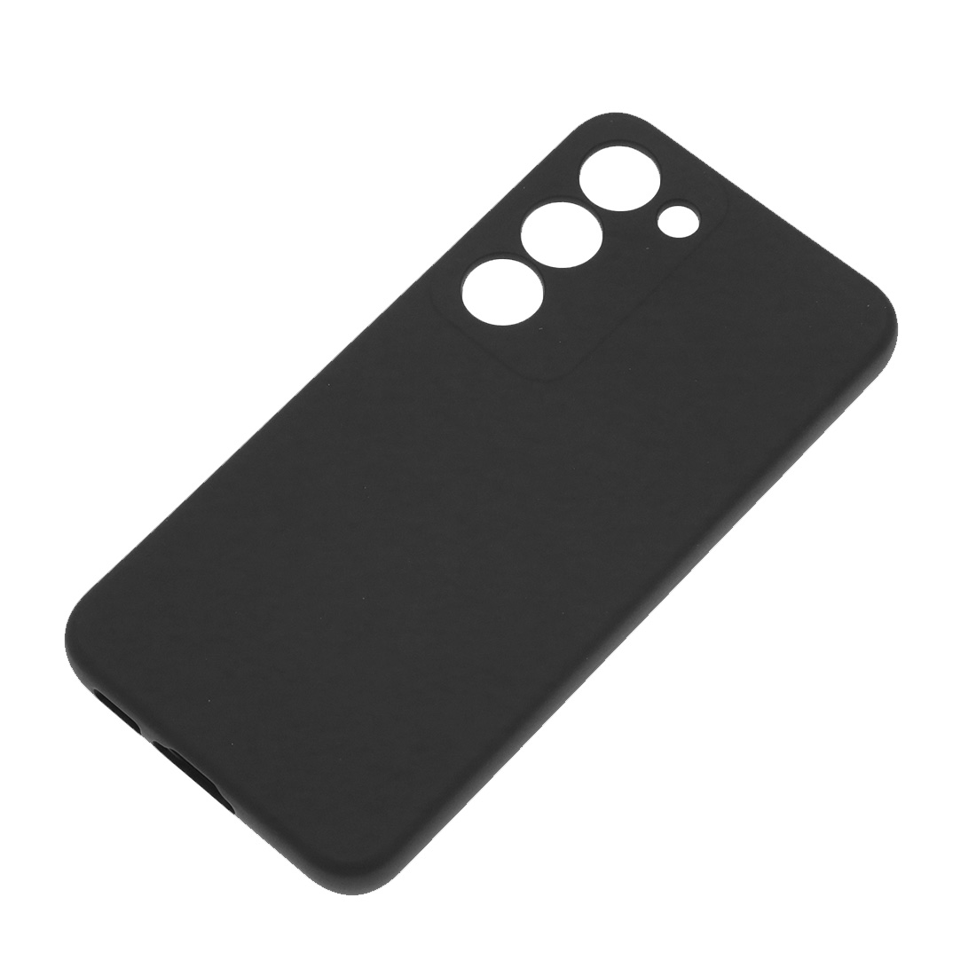 Чехол накладка Silicon Cover для SAMSUNG Galaxy S23, защита камеры, силикон, бархат, цвет черный