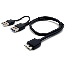 Кабель соединительный USB 3.0 A на microUSB B для подключения внешнего HDD и SSD, длина 50 см, цвет черный