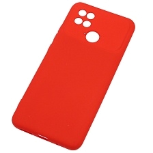 Чехол накладка Silicon Cover для XIAOMI Redmi 10C, XIAOMI POCO C40, защита камеры, силикон, бархат, цвет красный