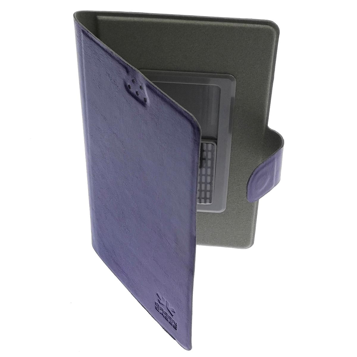Чехол книжка универсальная GREEN CASES для смартфонов размером L, экокожа, цвет фиолетовый