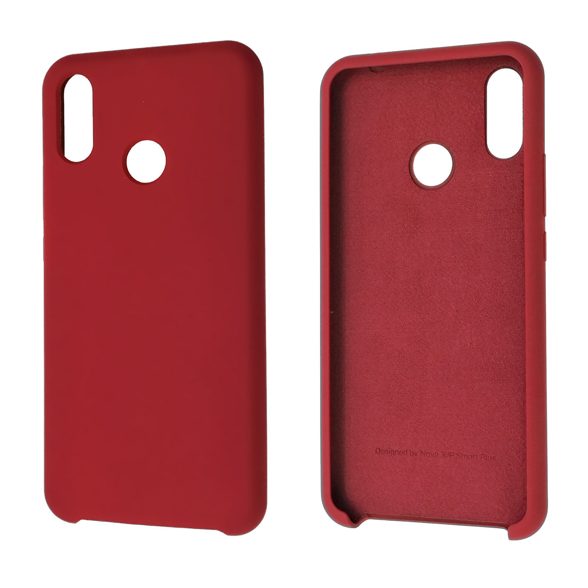 Чехол накладка Silicon Cover для HUAWEI Nova 3i, силикон, бархат, цвет бордовый.