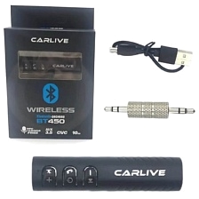 Bluetooth ресивер CARLIVE BT-450 AUX, цвет черный