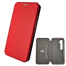 Чехол книжка для XIAOMI MI CC9 PRO, NOTE 10, экокожа, визитница, магнит, цвет красный.