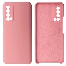 Чехол накладка Silicon Cover для HUAWEI P Smart 2021, силикон, бархат, цвет розовый