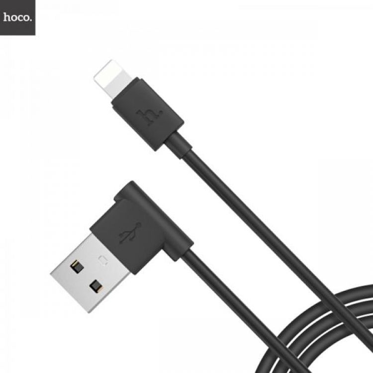 HOCO UPL11 Кабель Apple lightning 8-pin, длина кабеля 1.2 метра, L- образный дизайн, цвет черный.