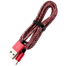 USB Дата кабель SADG&SHRFG Micro USB, длина 1 метр, тканевое армирование, цвет красно белый USB Дата кабель SADG&SHRFG Micro USB, длина 1 метр, тканевое армирование, цвет красно белый