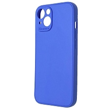 Чехол накладка для APPLE iPhone 13, защита камеры, силикон, цвет синий