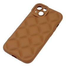 Чехол накладка для APPLE iPhone 13 (6.1"), силикон, 3D ромб, цвет коричневый
