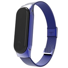 Миланская петля для фитнес трекера Mi 3 Band металлический, цвет синий.