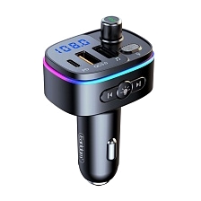 АЗУ (Автомобильное зарядное устройство) EARLDOM ET-M62 с FM-трансмиттером, 20W, 2 USB, 1 USB Type C, Bluetooth, цвет черный