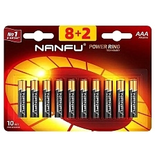 Батарейка NANFU LR03 AAA, BL10, Alkaline, 1.5V