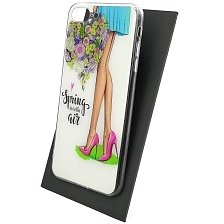 Чехол накладка для APPLE iPhone 7 Plus, iPhone 8 Plus, силикон, блестки, глянцевый, рисунок Spring is in the air