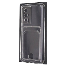 Чехол накладка CARD CASE для XIAOMI POCO F5 Pro 5G, силикон, отдел для карт, цвет прозрачный