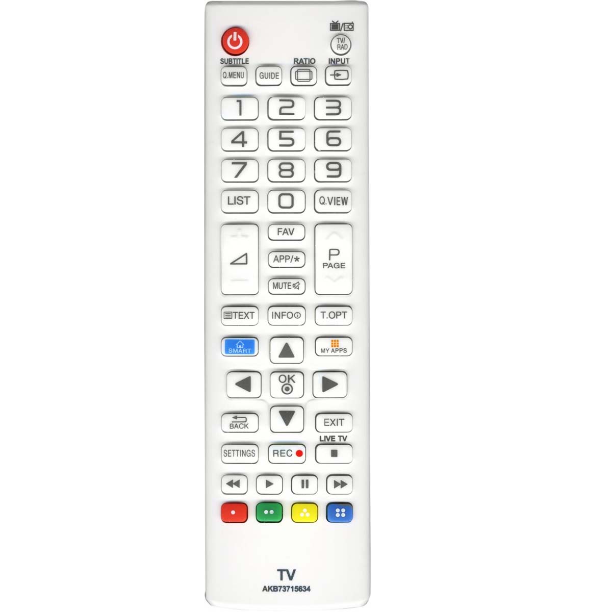 Пульт ДУ AKB73715634 для телевизоров LG, цвет белый