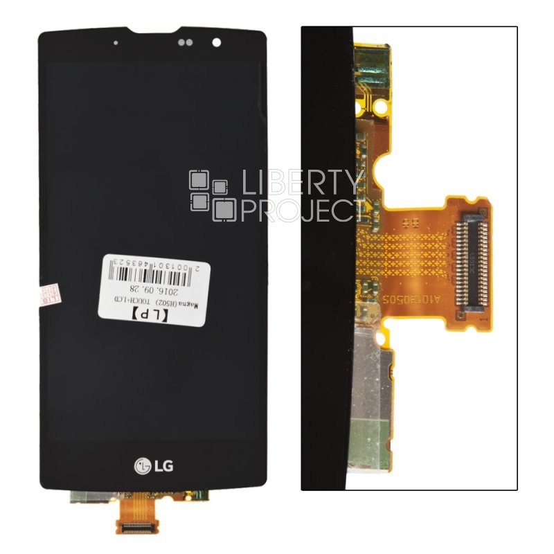Дисплей с тачскрином LG Magna (H502) в рамке черный оригинал.