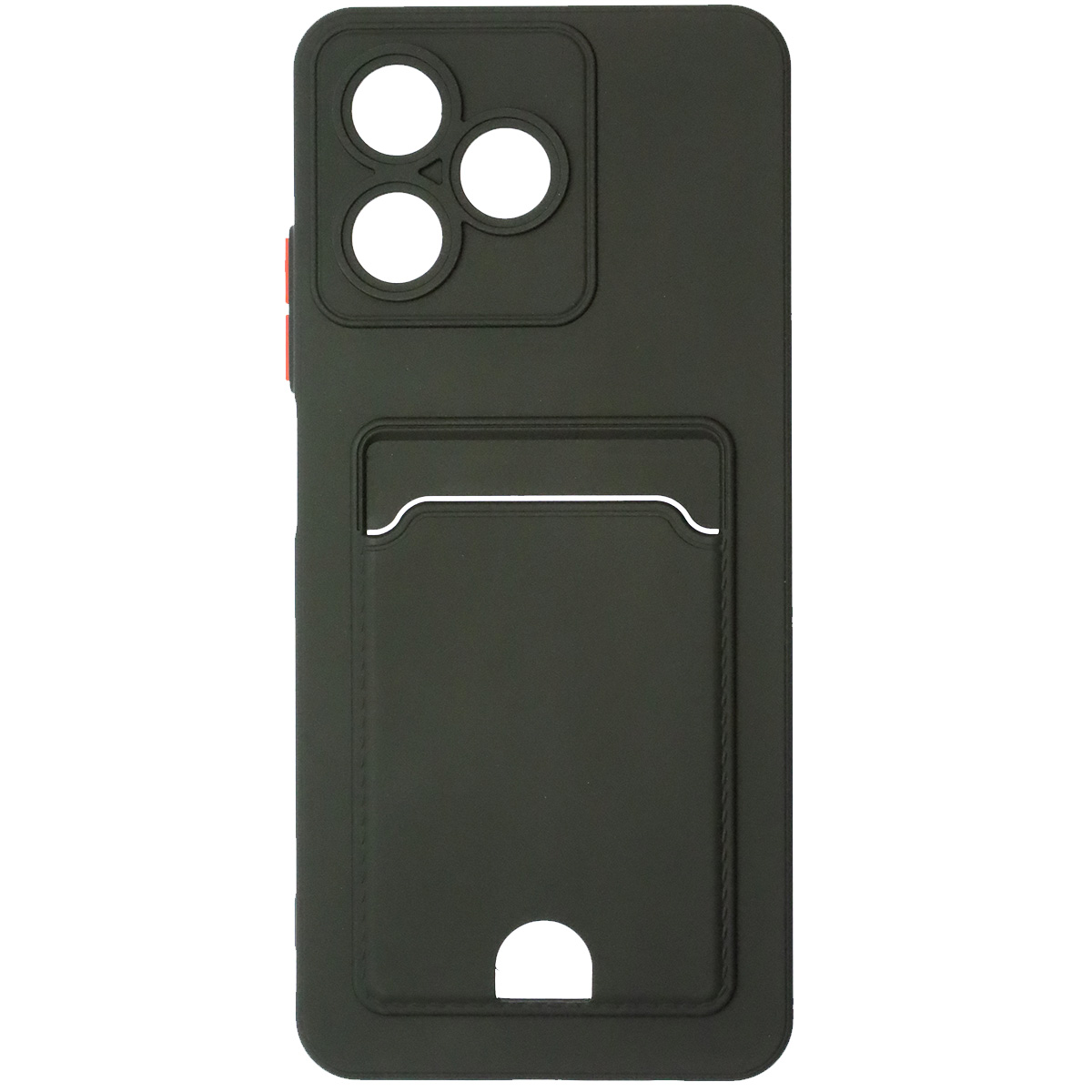 Чехол накладка BUTTON для Realme C51, Realme C53, Realme Note 50, защита камеры, силикон, отдел для карт, цвет черный