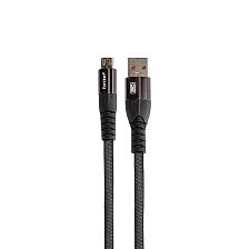 Кабель EARLDOM EC-077M USB Micro USB, 3А, длина 1 метр, силикон, цвет черный