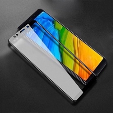 Защитное стекло "6D" GLASS FULL GLUE для XIAOMI RedMi 5, цвет канта черный.