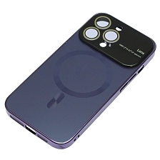 Чехол накладка AUTO FOCUS с поддержкой MagSafe для APPLE iPhone 13 Pro (6.1"), силикон, стекло, защита камеры, цвет темно фиолетовый