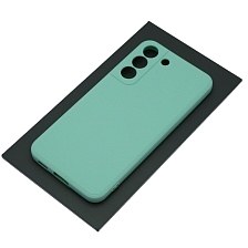 Чехол накладка для SAMSUNG Galaxy S22, силикон, бархат, цвет мятный
