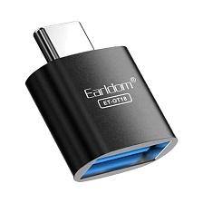 OTG переходник, адаптер EARLDOM ET-OT18 с USB Type C (папа) на USB 3.1 (мама), цвет черный