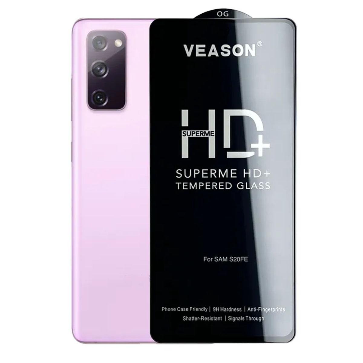 Защитное стекло VEASON HD+ для SAMSUNG Galaxy S20 FE (SM-G780F), цвет окантовки черный