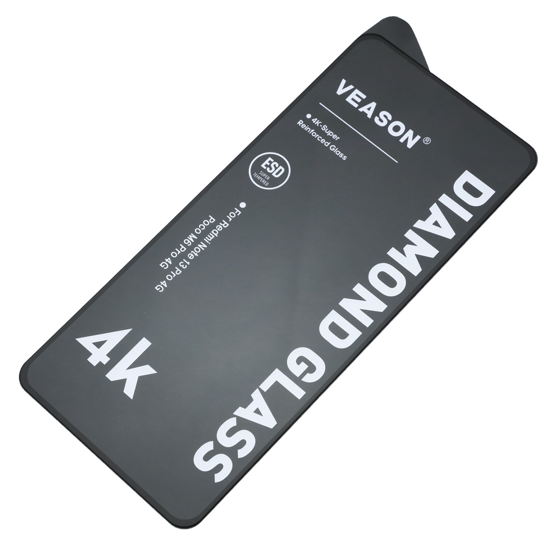 Защитное стекло VEASON DIAMOND GLASS для XIAOMI Redmi Note 13 Pro 4G, XIAOMI POCO M6 Pro 4G, цвет окантовки черный