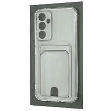 Чехол накладка CARD CASE для SAMSUNG Galaxy A54 5G, силикон, защита камеры, отдел для карт, цвет прозрачный