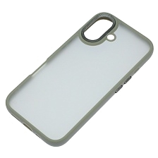 Чехол накладка для APPLE iPhone 16 (6.1"), силикон, пластик, цвет серый