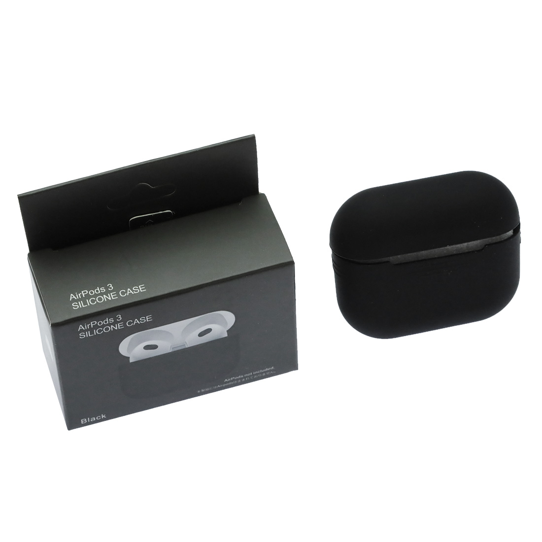 Чехол Silicon Case для беспроводных наушников APPLE AirPods 3, силикон, цвет черный