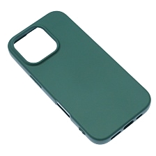 Чехол накладка NANO для APPLE iPhone 16 Pro (6.3"), силикон, бархат, цвет темно зеленый