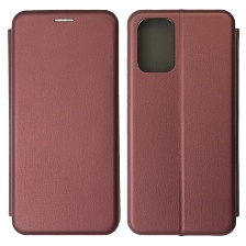 Чехол книжка STYLISH для XIAOMI Redmi Note 10, Redmi Note 10S, POCO M5s, экокожа, визитница, цвет бордовый