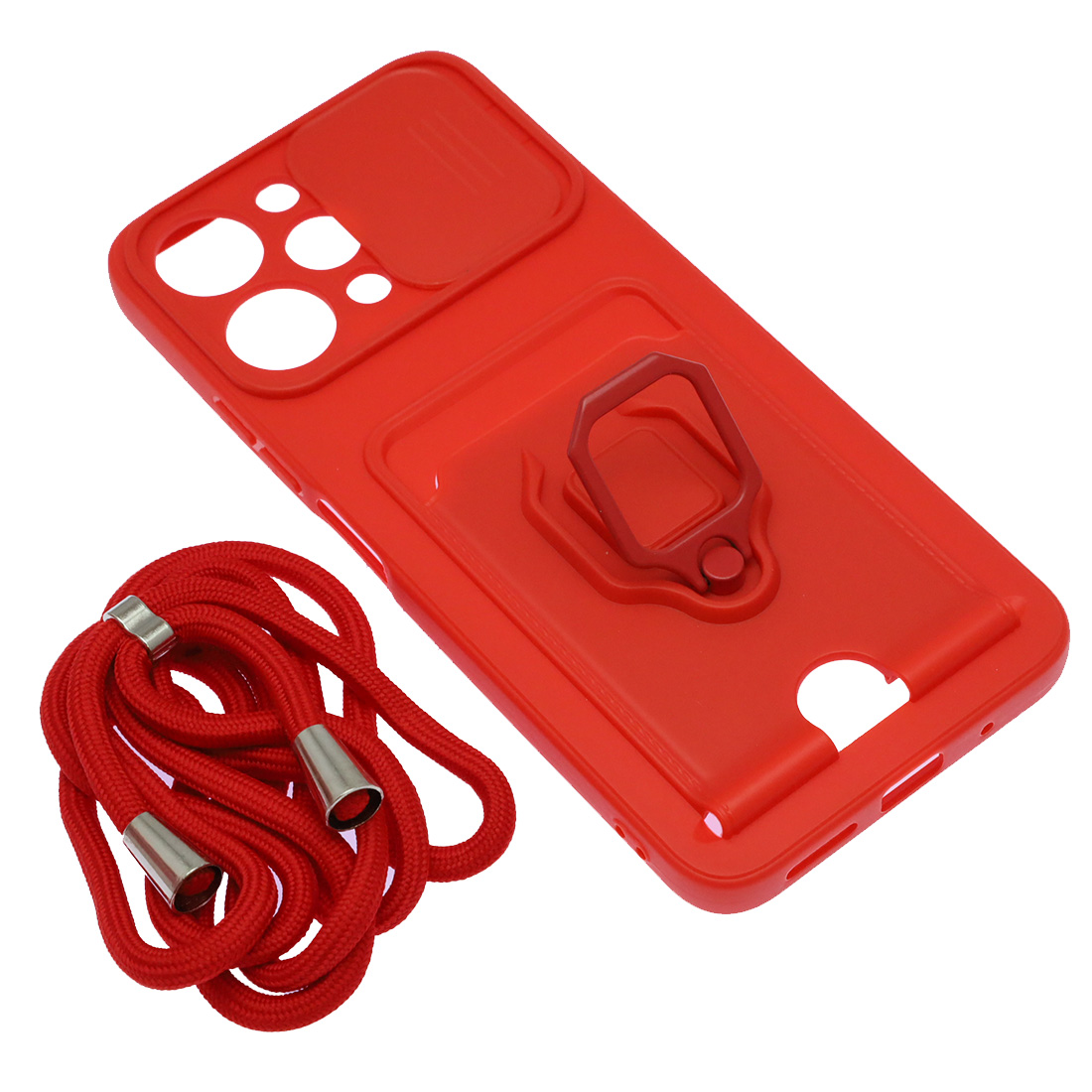 Чехол накладка MULTI FUNCTION 4 в 1 для XIAOMI Redmi 12 4G, цвет красный