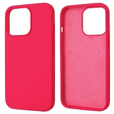 Чехол накладка Silicon Case для APPLE iPhone 13 Pro (6.1), силикон, бархат, цвет фуксия