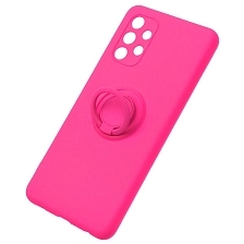 Чехол накладка для SAMSUNG Galaxy A32 4G (SM-A325F), силикон, кольцо держатель, цвет фуксия