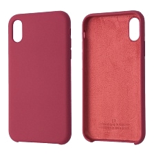 Чехол накладка Silicon Case для APPLE iPhone XR, силикон, бархат, цвет малиновый Чехол накладка Silicon Case для APPLE iPhone XR, силикон, бархат, цвет малиновый