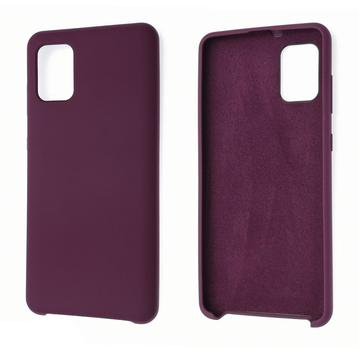 Чехол накладка Silicon Cover для SAMSUNG Galaxy A31 (SM-A315), силикон, бархат, цвет баклажан.