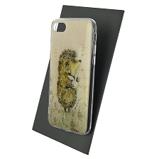 Чехол накладка для APPLE iPhone 7, iPhone 8, iPhone SE 2020, силикон, глянцевый, рисунок Удивленный ежик